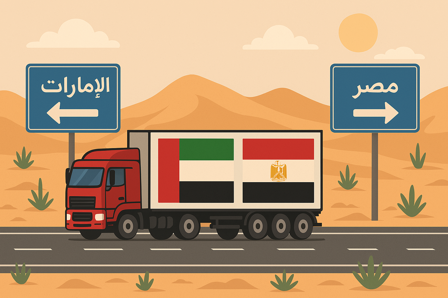 أرخص شركة شحن بري من الإمارات إلى مصر.